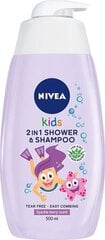 Nivea 2in1 bērnu dušas želeja un šampūns ar alveju un kumelītēm 500 ml цена и информация | Косметика для мам и детей | 220.lv