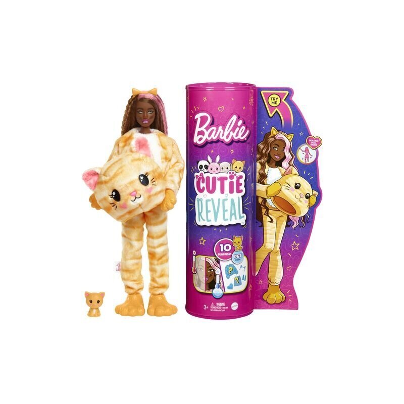 Lelles Barbie Cutie Reveal mīksts kaķēna pārsteiguma komplekts, 1. sērija цена и информация | Rotaļlietas meitenēm | 220.lv