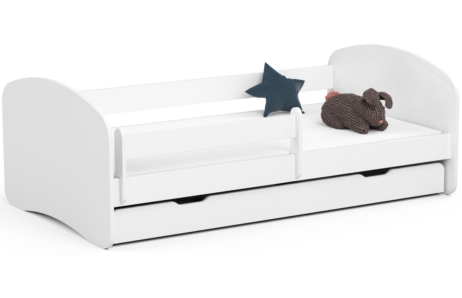 Bērnu gulta NORE Smile, 180x90 cm, balta цена и информация | Bērnu gultas | 220.lv