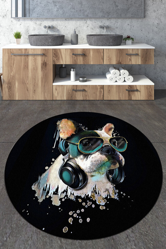 Asir vannas istabas paklājiņš Glasses Dog, 160 cm cena un informācija | Vannas istabas aksesuāri | 220.lv