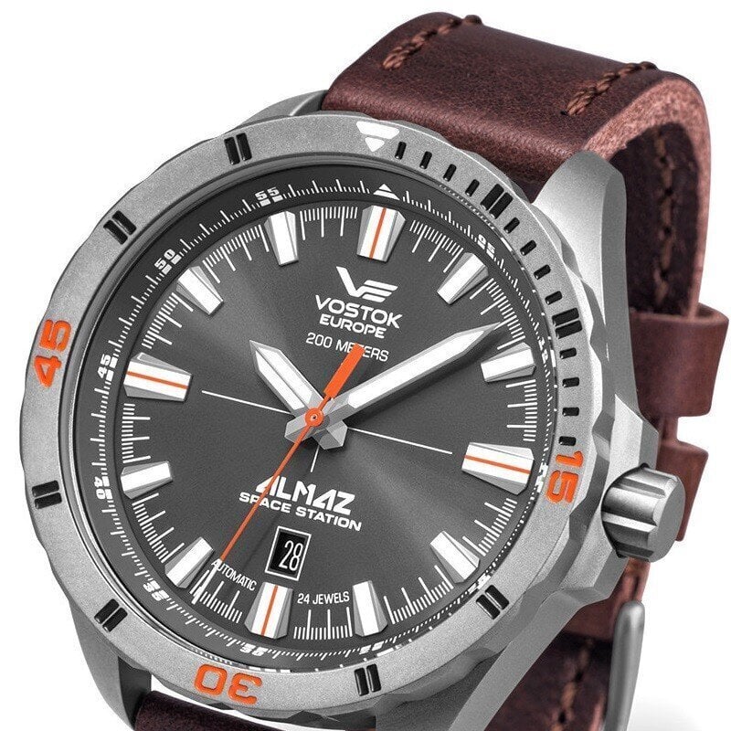 Vostok Europe ALMAZ Space Station Titanium Automatic NH35/320H263 cena un informācija | Vīriešu pulksteņi | 220.lv