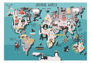 Fototapetes - Animal Map, 150x105 cena un informācija | Fototapetes | 220.lv