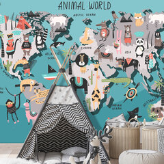 Фотообои - Animal Map, 300x210 цена и информация | Фотообои | 220.lv