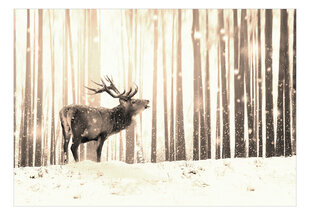 Fototapetes - Deer in the Snow (Sepia) cena un informācija | Fototapetes | 220.lv