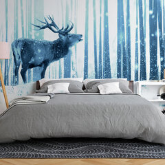 Фотообои - Deer in the Snow (Blue) цена и информация | Фотообои | 220.lv