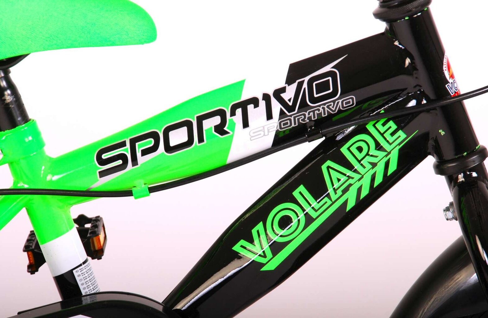 Bērnu velosipēds 12" Volare Sportivo Boys - Neona/zaļš/melns cena un informācija | Velosipēdi | 220.lv