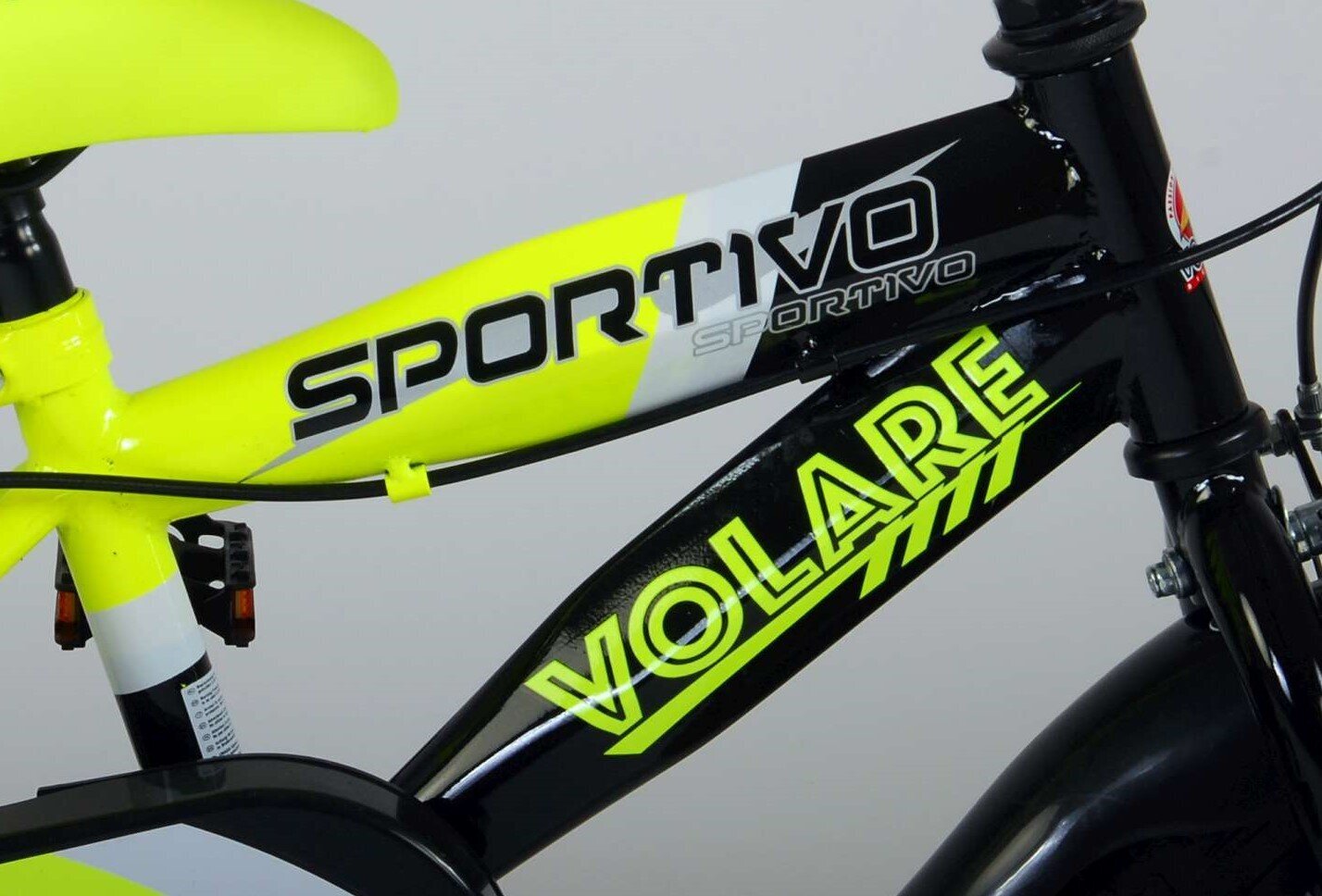 Bērnu velosipēds 12" Volare Sportivo Boys - Neona/Dzeltens/Melns cena un informācija | Velosipēdi | 220.lv