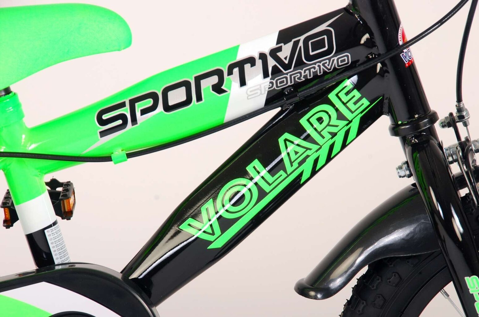 Bērnu velosipēds 14" Volare Sportivo Boys Neona/zaļš/melns cena un informācija | Velosipēdi | 220.lv