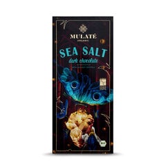 Ekoloģiska tumšā šokolāde MULATE SEA SALT, 80 g cena un informācija | Saldumi | 220.lv