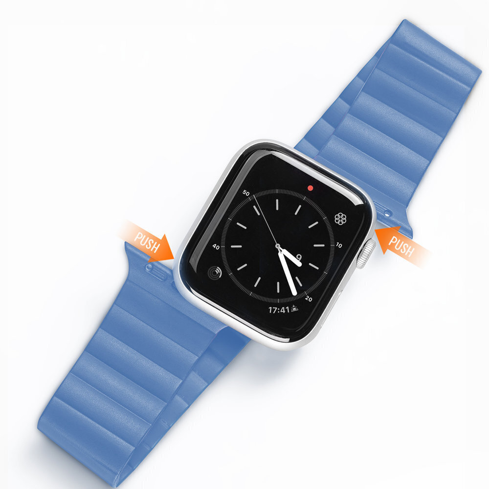 Dux Ducis magnētiskā pulksteņa siksniņa Apple Watch 7 / 6 / 5 / 4 / 3 / 2 / SE 45 / 44 / 42mm, zila цена и информация | Viedpulksteņu un viedo aproču aksesuāri | 220.lv