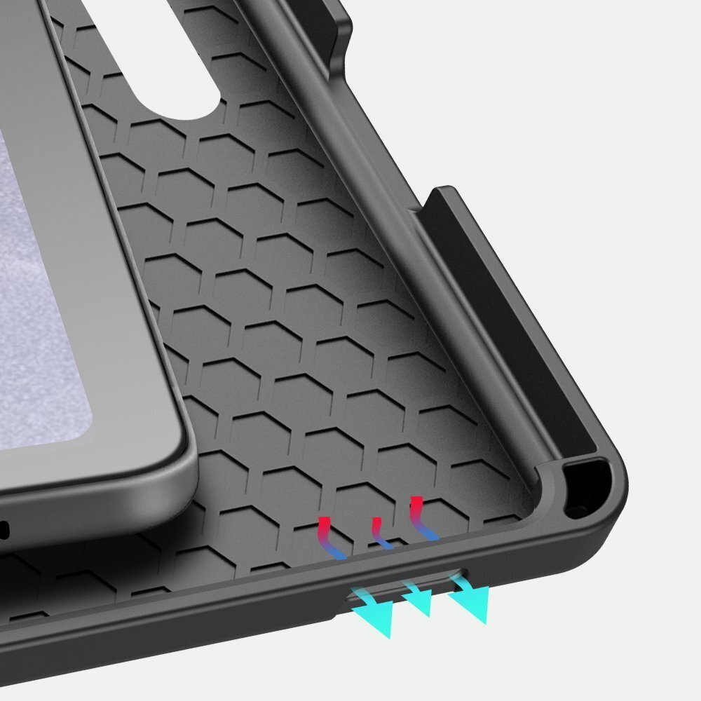DUX DUCIS Domo planšetdatora vāciņš ar statīvu Samsung Galaxy Tab S7 FE / Tab S7 Plus / Tab S8 Plus, melns cena un informācija | Somas, maciņi | 220.lv