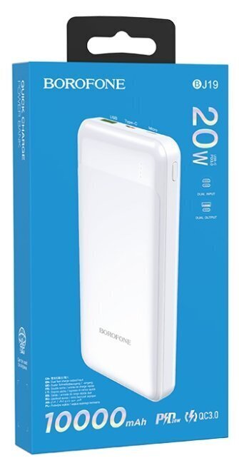 Universāla ārējas uzlādes baterija, Borofone BJ19 Power Bank, 10000 mAh cena un informācija | Lādētāji-akumulatori (Power bank) | 220.lv