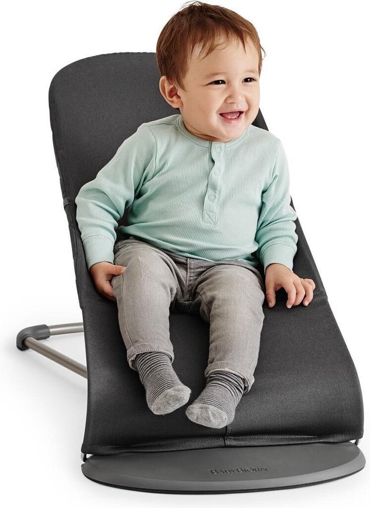 Šūpuļkrēsls + koka rotaļlieta Babybjorn Bliss Cotton, 606026A, melns цена и информация | Bērnu šūpuļkrēsliņi | 220.lv