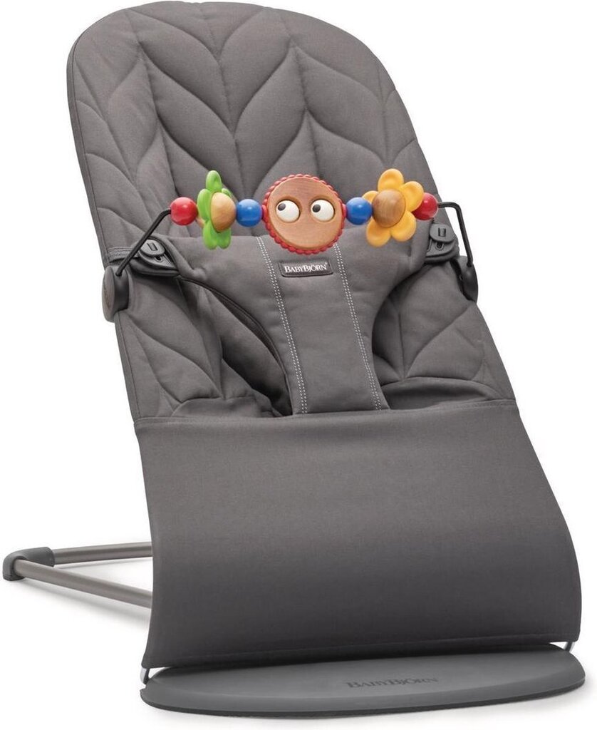 Šūpuļkrēsls + koka rotaļlieta Babybjorn Bliss Cotton, 606026A, melns цена и информация | Bērnu šūpuļkrēsliņi | 220.lv