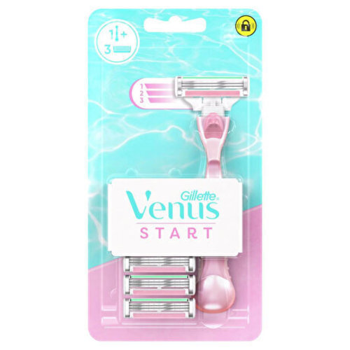 Gillette Venus Start skuveklis sievietēm + 3 galvas cena un informācija | Skūšanās piederumi, kosmētika | 220.lv