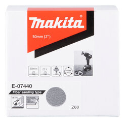 E-07440 Fibro slīpdisks 50mm, Z60, 25gab. Makita цена и информация | Шлифовальные машины | 220.lv