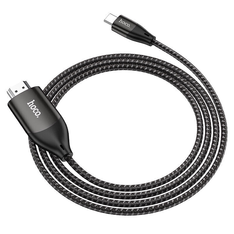 Type-C to HDMI kabelis / vads / adapteris HD ekrāna kabelis HOCO UA16 |2m, 4K| Melns cena un informācija | Kabeļi un vadi | 220.lv