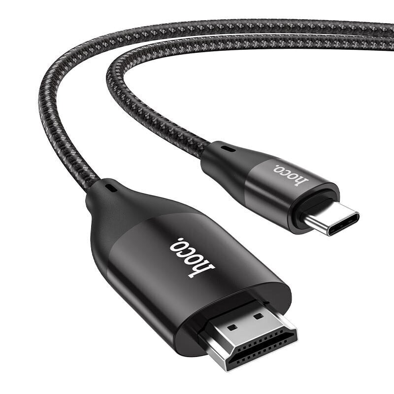 Type-C to HDMI kabelis / vads / adapteris HD ekrāna kabelis HOCO UA16 |2m, 4K| Melns цена и информация | Kabeļi un vadi | 220.lv