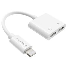 OTG adapteris / HUB Lightning (Apple) to 2 x Lightning (Apple), Borofone BV11, balts цена и информация | Адаптеры и USB разветвители | 220.lv