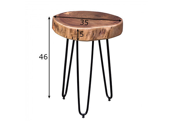 Kafijas galdiņš Bagli, 35x46 cm, brūns/melns cena un informācija | Žurnālgaldiņi | 220.lv