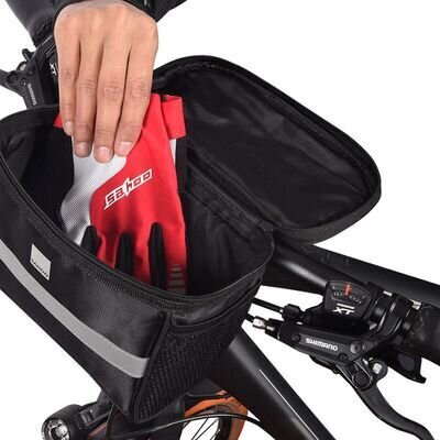 Tālruņa maciņš + Velosipēda stūres soma ar rāvējslēdzēju, ūdensizturīgs 2L SAHOO / Bicycle bag + Phone case cena un informācija | Velo somas, telefona turētāji | 220.lv