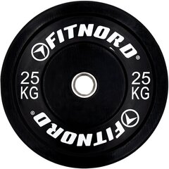 Svars Bumper Melns 25 kg, FitNord cena un informācija | Svari, hanteles, stieņi | 220.lv