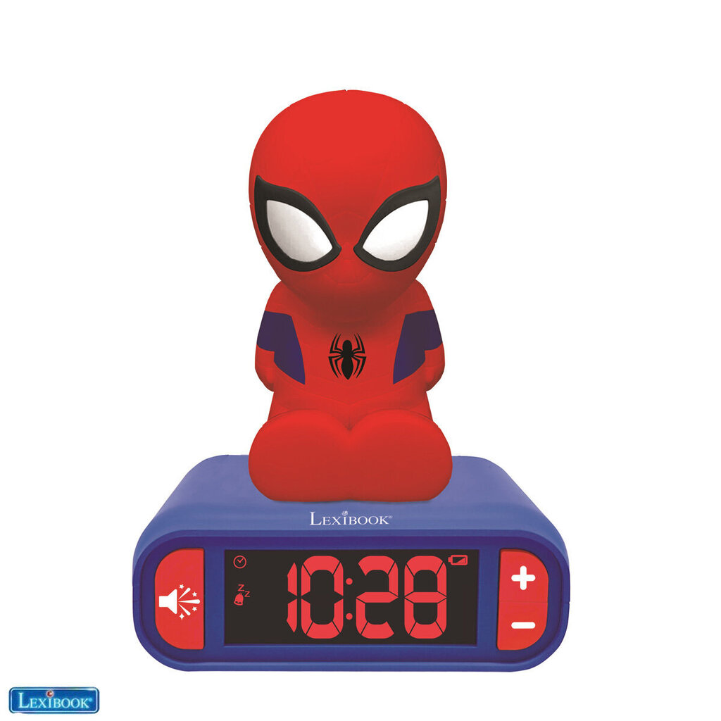 Lexibook Alarm Clock with Night Light 3D design SpiderMan cena un informācija | Datorspēļu suvenīri | 220.lv
