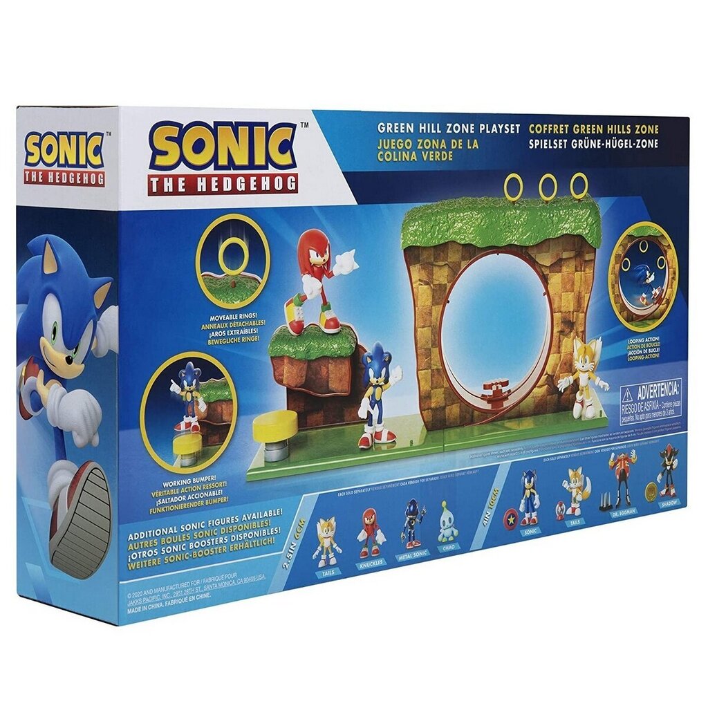 Sonic The Hedgehog - Green Hill Zone Playset, 10 Pieces цена и информация | Rotaļlietas zēniem | 220.lv