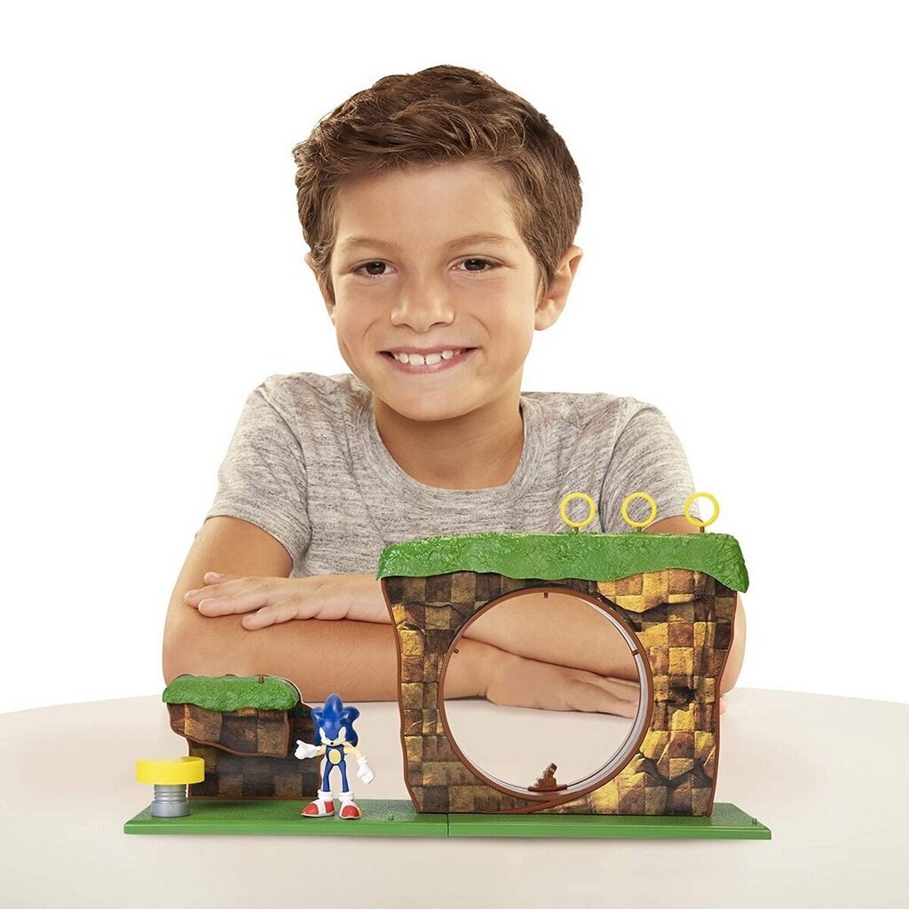 Sonic The Hedgehog - Green Hill Zone Playset, 10 Pieces cena un informācija | Rotaļlietas zēniem | 220.lv