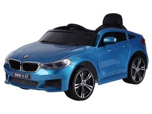 BMW 6 GT 12v с музыкальным модулем, синий глянцевый цена и информация | Электромобили для детей | 220.lv