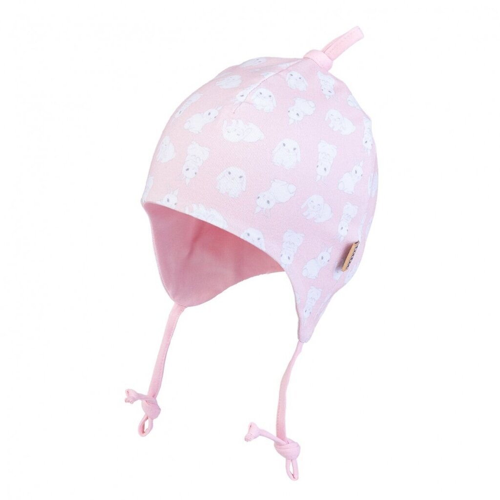 TuTu dubultā kokvilnas cepure pavasarim, rozā цена и информация | Zīdaiņu cepures, cimdi, šalles | 220.lv