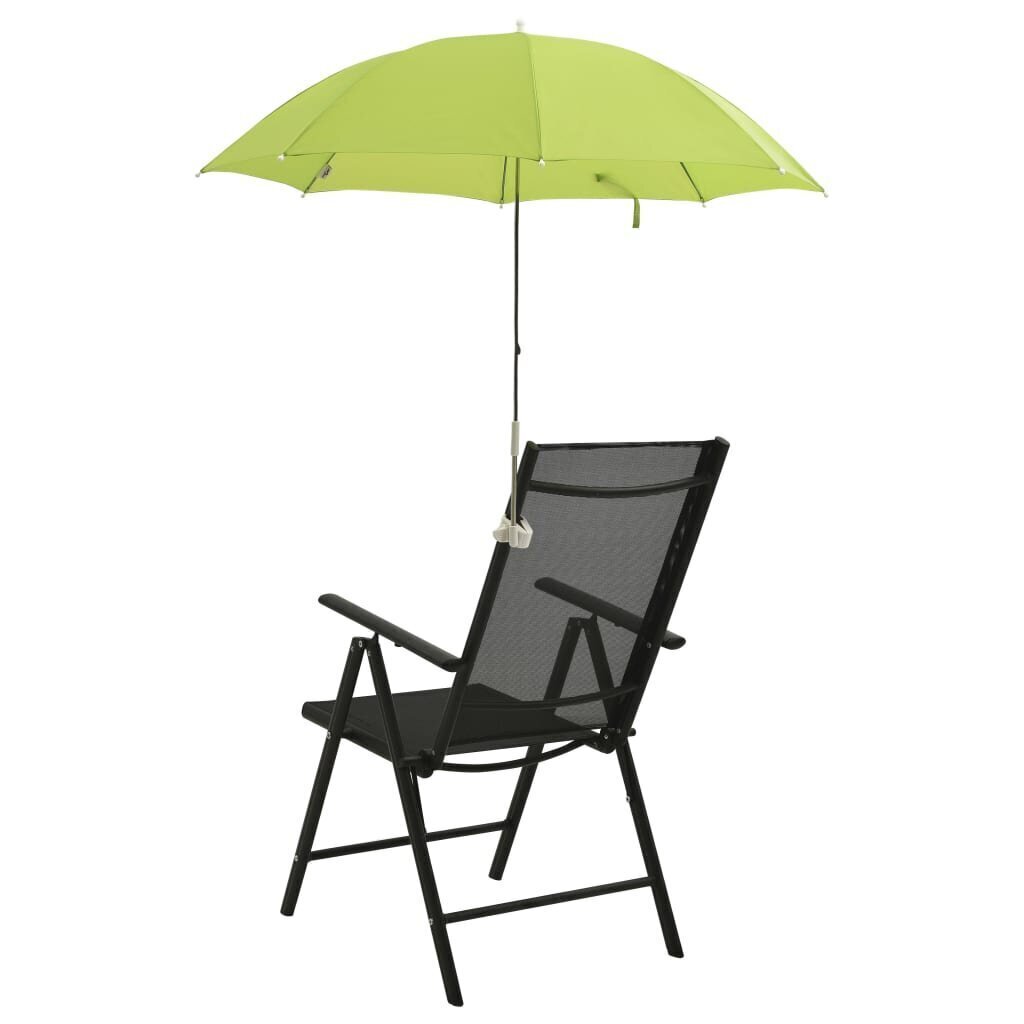 vidaXL kempinga krēslu saulessargi, 2 gab., zaļi, 105 cm cena un informācija | Saulessargi, markīzes un statīvi | 220.lv