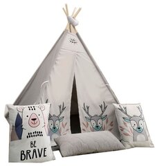 TIPI Палатка с 3 подушками, be brave цена и информация | Детские игровые домики | 220.lv