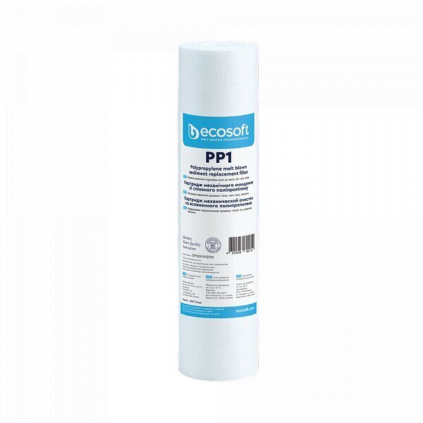 PP polipropilēna filtrs 2,5"x10" 1mikron. ECOSOFT cena un informācija | Ūdens attīrīšanas sistēmas un filtri | 220.lv
