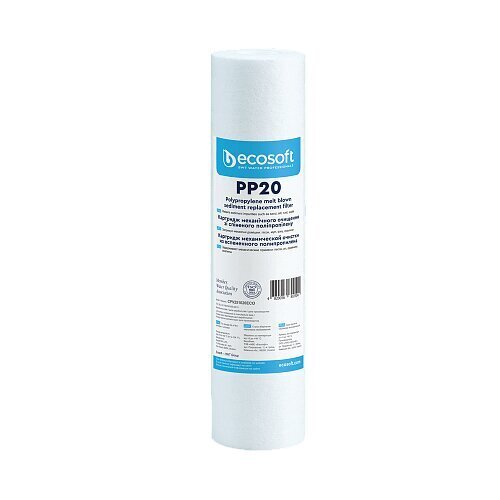 PP polipropilēna filtrs 2,5"x10" 20 mikron. ECOSOFT цена и информация | Ūdens attīrīšanas sistēmas un filtri | 220.lv