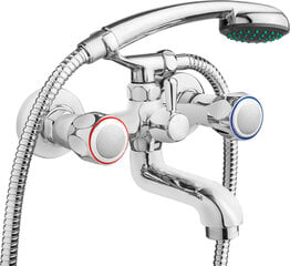 Deante vannas jaucējkrāns ar dušas komplektu Teno BON_011D, Chrome цена и информация | Смесители | 220.lv