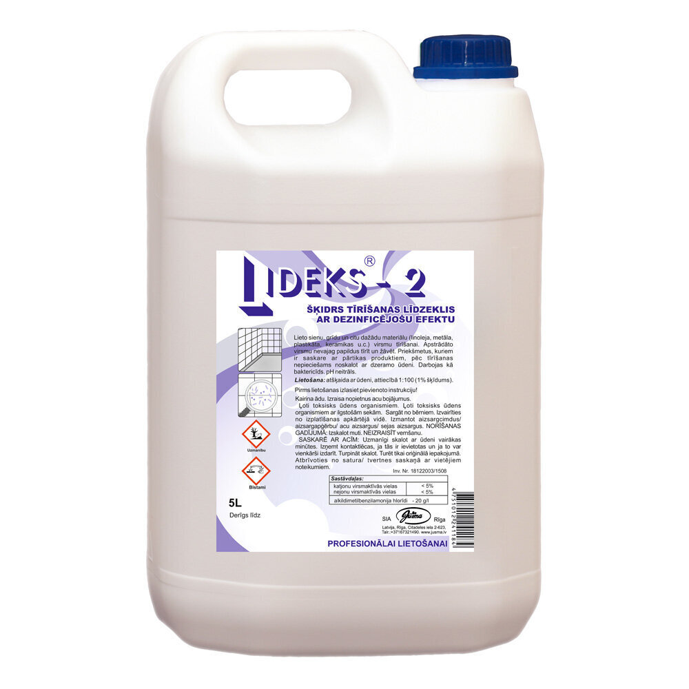 Mazgāšanas līdzeklis LIDEKS-2, 5L (2) cena un informācija | Tīrīšanas līdzekļi | 220.lv
