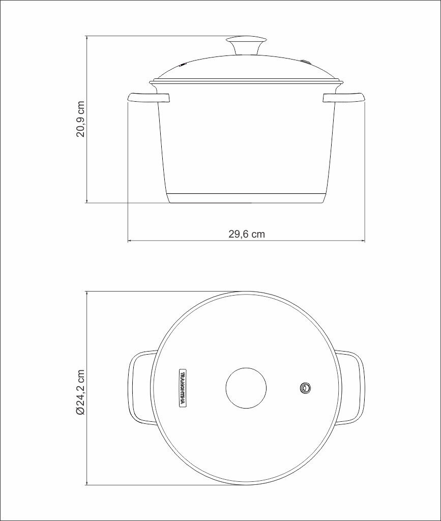 Tramontina ALLEGRA dziļais katls Ø22CM, 5.5 L cena un informācija | Katli, tvaika katli | 220.lv