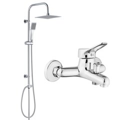 Deante dušas sistēma ar vannas jaucējkrānu Vero, Chrome cena un informācija | Dušas komplekti un paneļi | 220.lv