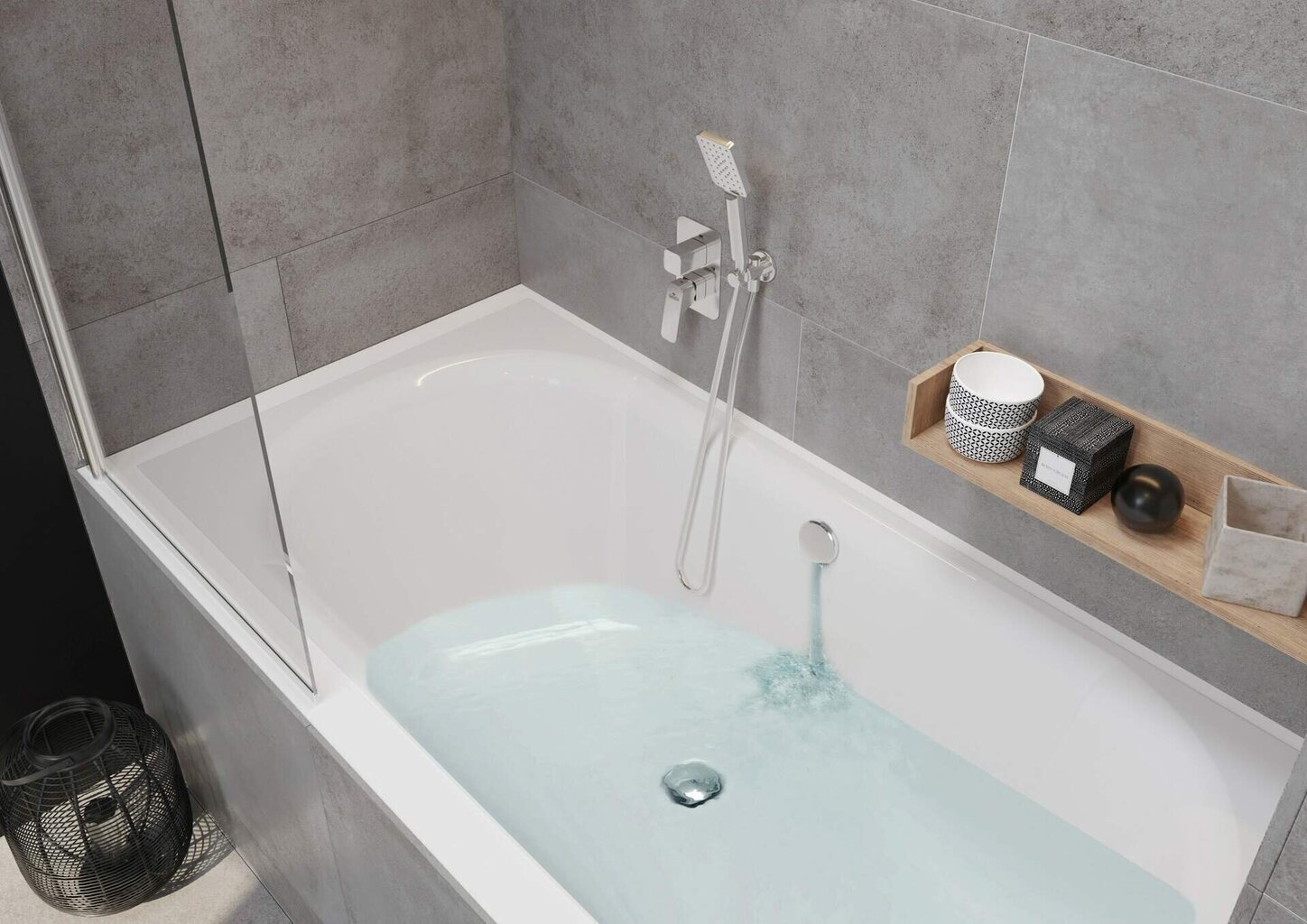 Vannas siena Deante Alpinia 80x140 cm, Chrome cena un informācija | Piederumi vannām un dušas kabīnēm | 220.lv