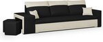 Dīvāns Bellezza Dakota, smilškrāsas/melns