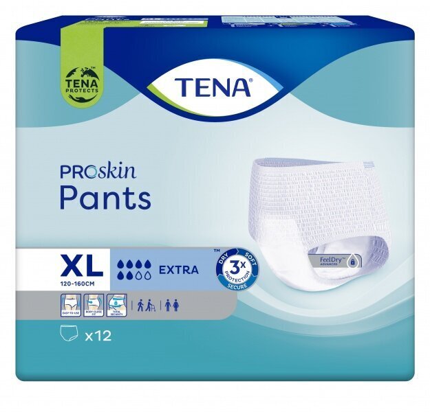 TENA Pants Plus (Extra) XL bikses N12 cena un informācija | Autiņbiksītes, higiēniskās paketes, vienreizlietojamie paladziņi pieaugušajiem | 220.lv