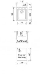 Раковина из каменной массы Plados-Telma CUBE ON4110 26TG Черный матовый цвет цена и информация | Раковины на кухню | 220.lv