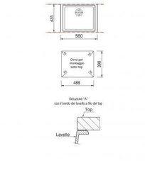 Akmens masas izlietne Plados-Telma CUBE Undermount ON5610ST N6 Melna cena un informācija | Virtuves izlietnes | 220.lv