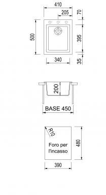 Akmens masas izlietne Plados-Telma CUBE ON4110 14MQ Betona pelēka цена и информация | Virtuves izlietnes | 220.lv