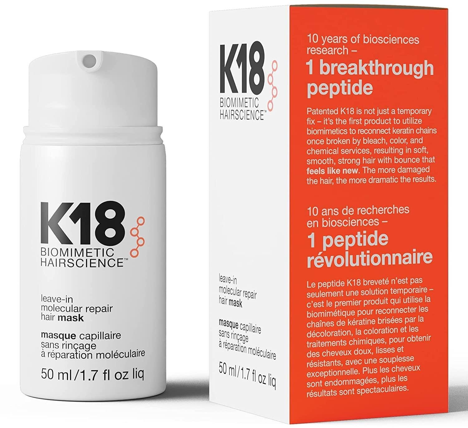 Несмываемая маска для молекулярного восстановления волос K18 Peptide™ Mask,  50 мл цена | 220.lv