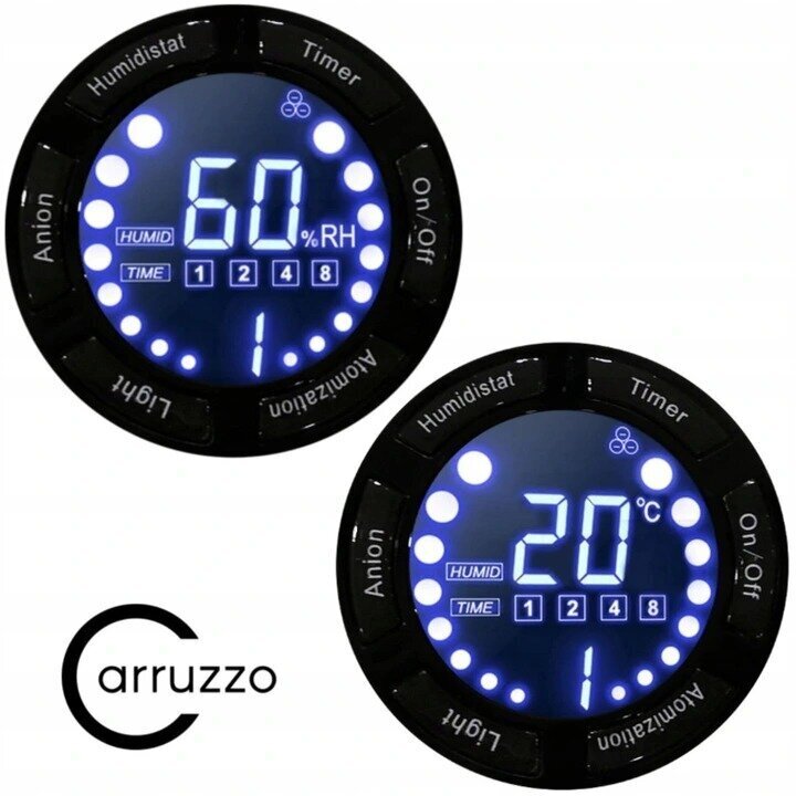Mūsdienīgs ultraskaņas gaisa mitrinātājs Carruzzo ar LCD ekrānu un aromterapiju цена и информация | Gaisa mitrinātāji | 220.lv