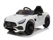 Vienvietīgs Mercedes GT AMG ar mūzikas moduli, balts цена и информация | Bērnu elektroauto | 220.lv