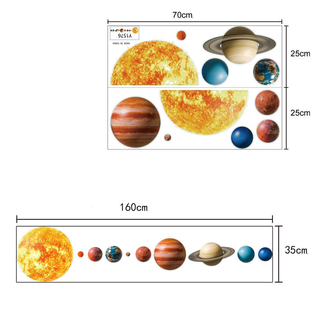 Bērniem domātas telpas interjera uzlīme Planētas цена и информация | Dekoratīvās uzlīmes | 220.lv