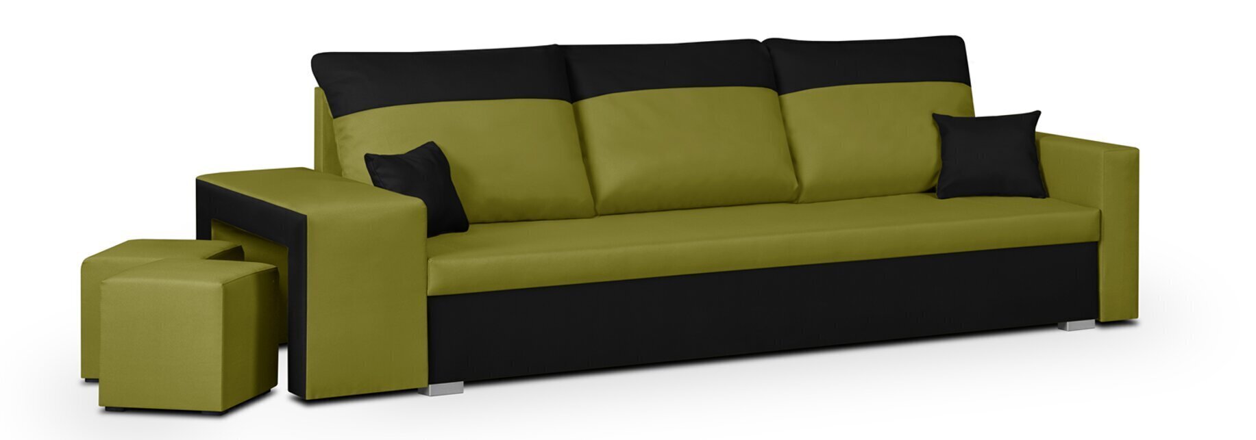 Dīvāns Bellezza Dakota, melns/zaļš cena un informācija | Dīvāni | 220.lv